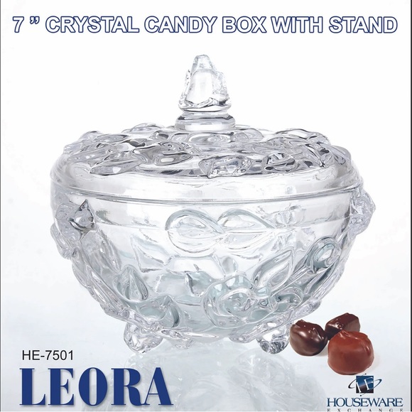 7” crystal candy box with stand HE-7501, New in box - Picture 1 of 16